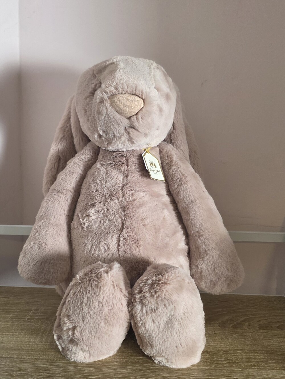 Jellycat Big Bashful Luxe Bunny Rosa Pink & White Huge Size NWT